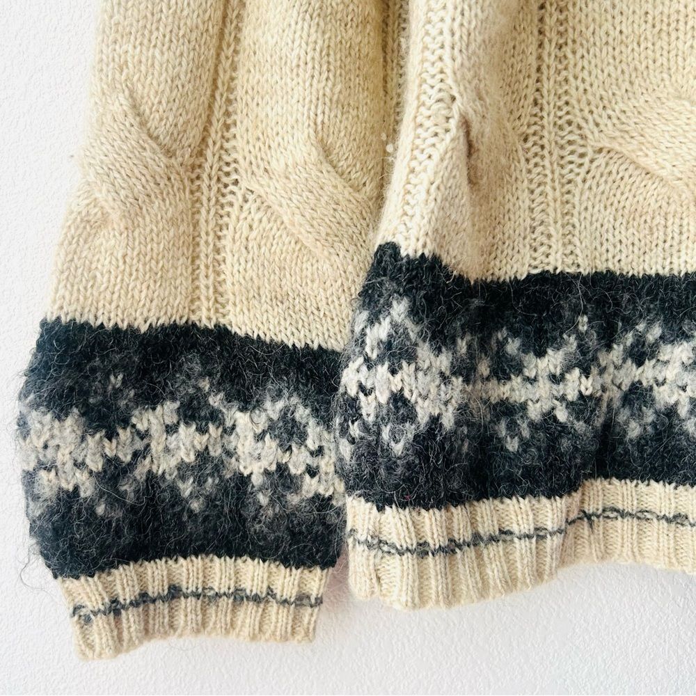 Ann Taylor LOFT Vintage 90s Scandi Cable Knit Wool Blend Sweater Heritage Size M - Picture 3 of 5